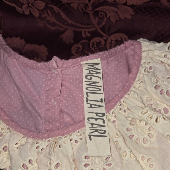 Magnolia Pearl Long Sleeve Pink Ivory Heart Dress - Picture 2 of 8